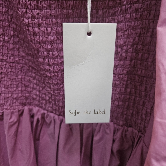 NWT Puff Sleeve Pink Smocked Coquette Dress Size L Cottagecore Wedding Party - Picture 7 of 9